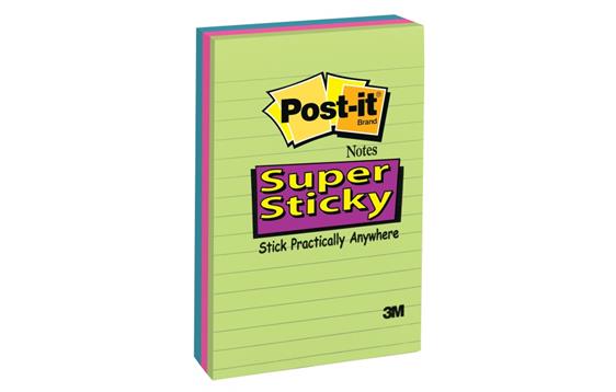 768448 Post-It 70-0714-9445-7 Post-it&#174; Super Sticky linjer 102x152mm(3 